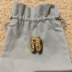 Mignonne Gavigan Gold Crystal Huggie Earrings